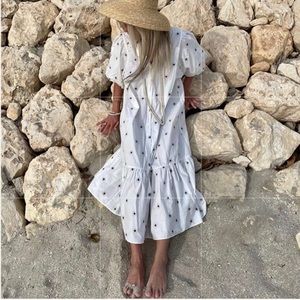 Zara Embroidered Midi Dress XS